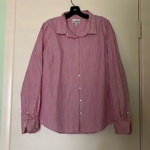 J. Crew Pink Stripes Button Down
